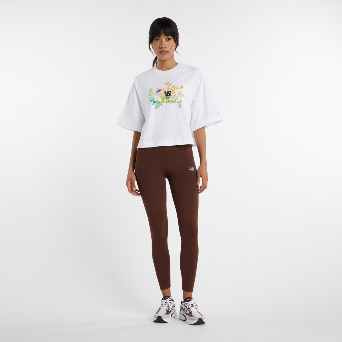 New Balance W Watercolor Multi Boxy T-Shirt in