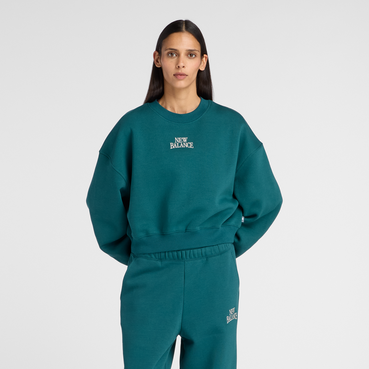 New Balance W Linear Heritage Fleece Crew in
