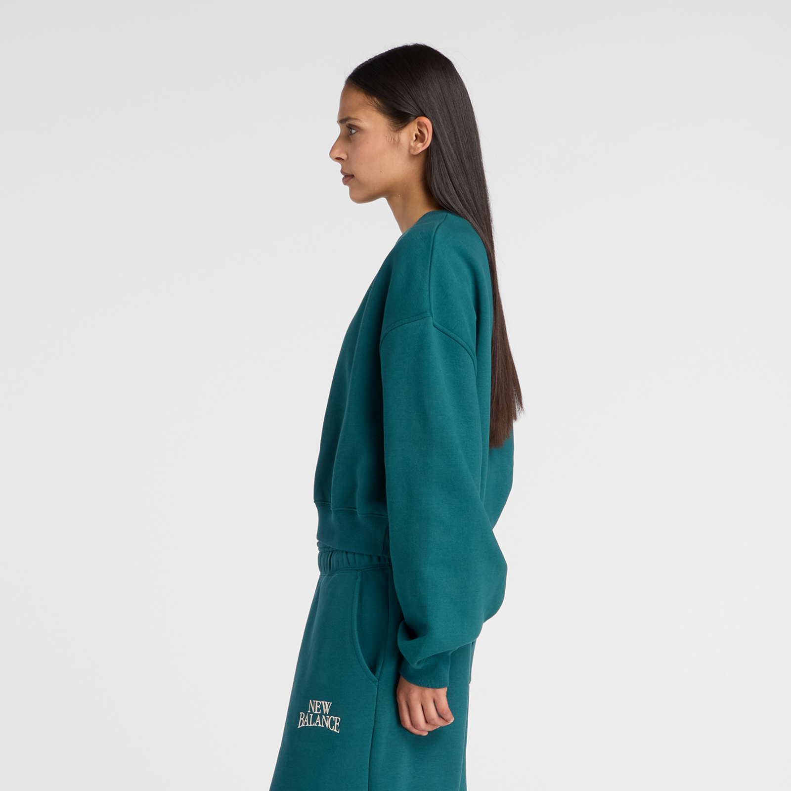 New Balance W Linear Heritage Fleece Crew in