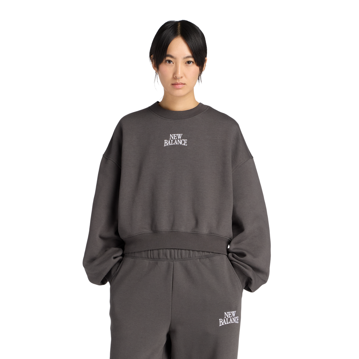 New Balance W Linear Heritage Fleece Crew in