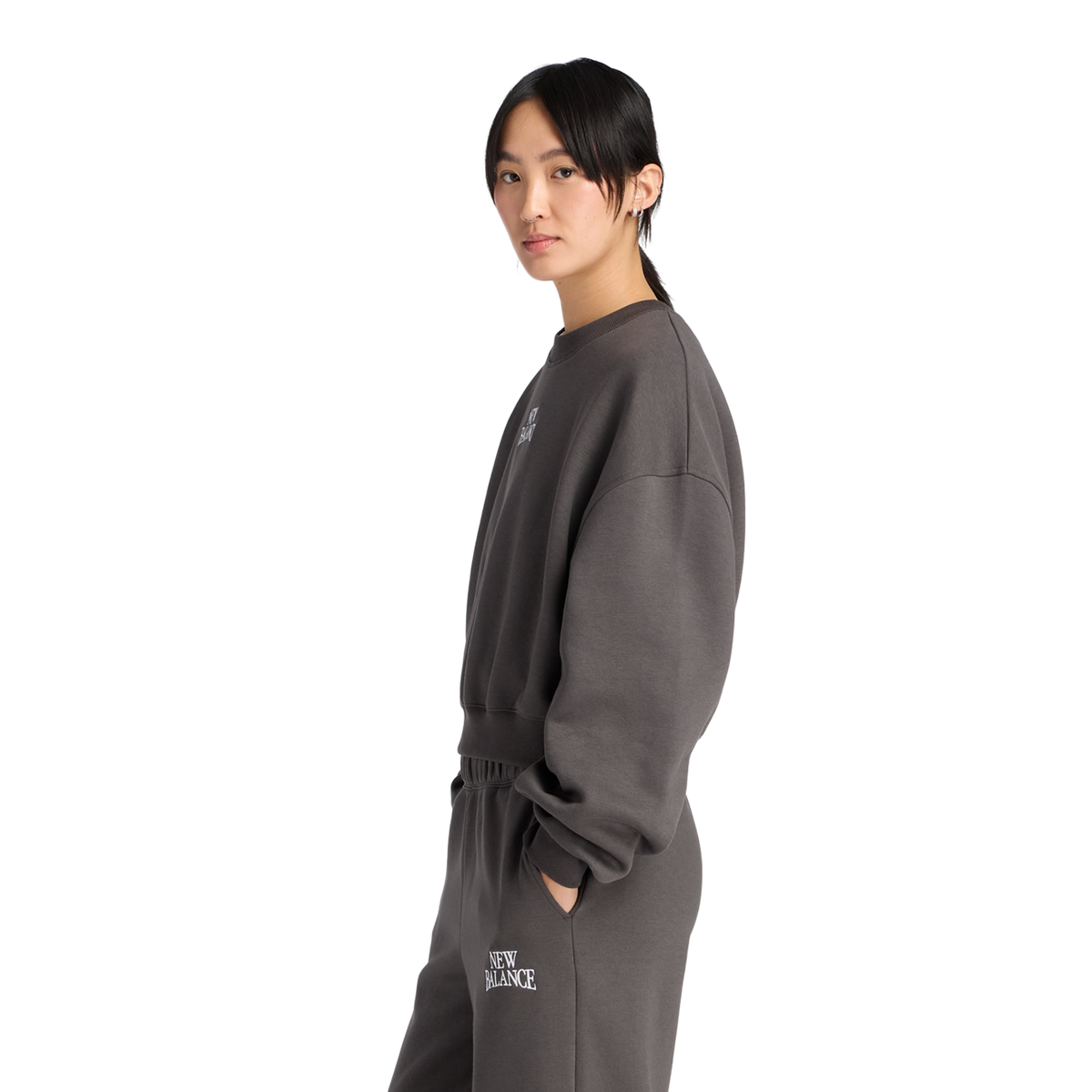 New Balance W Linear Heritage Fleece Crew in