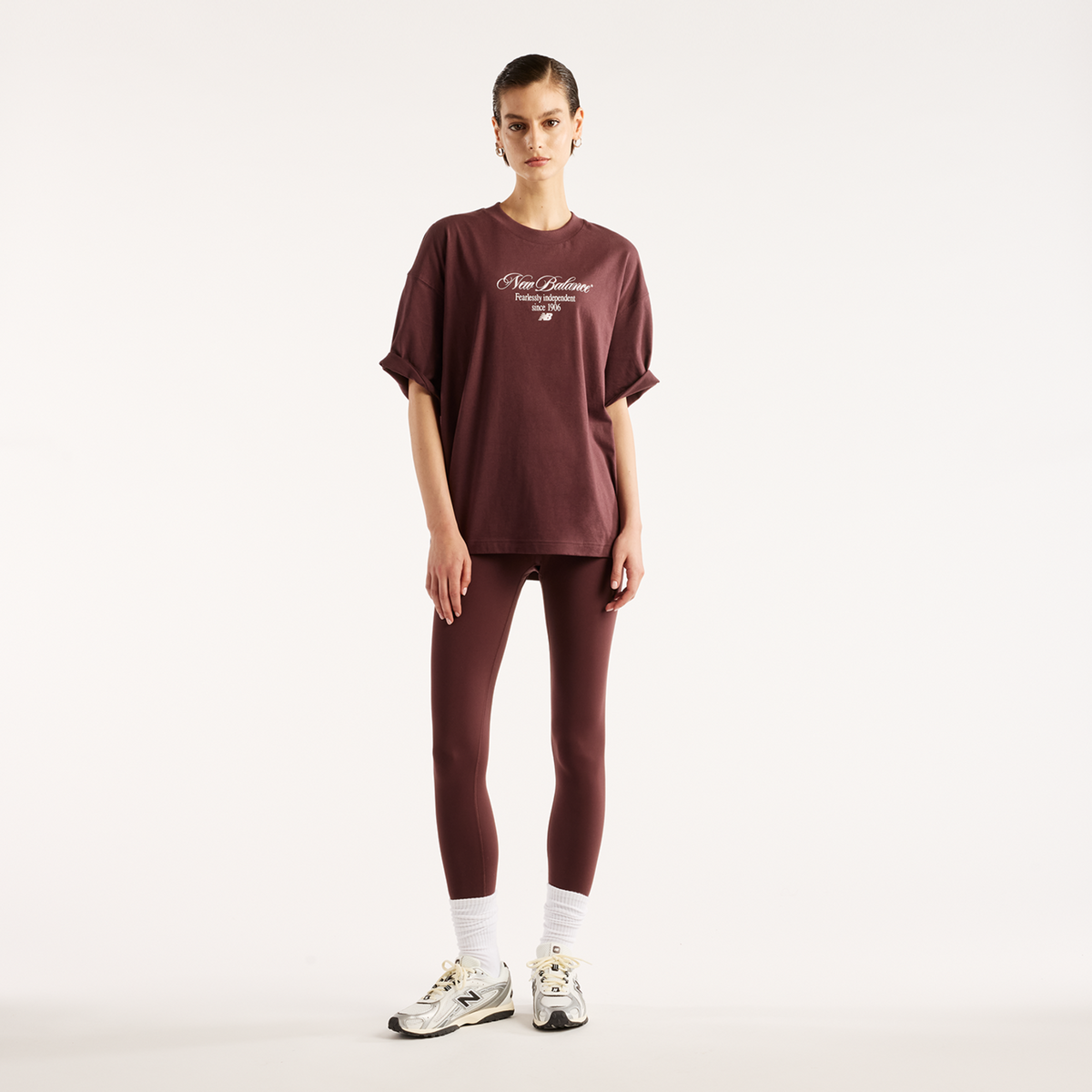 New Balance W Pressed Flowers Memories Oversized T-Shirt in ROT