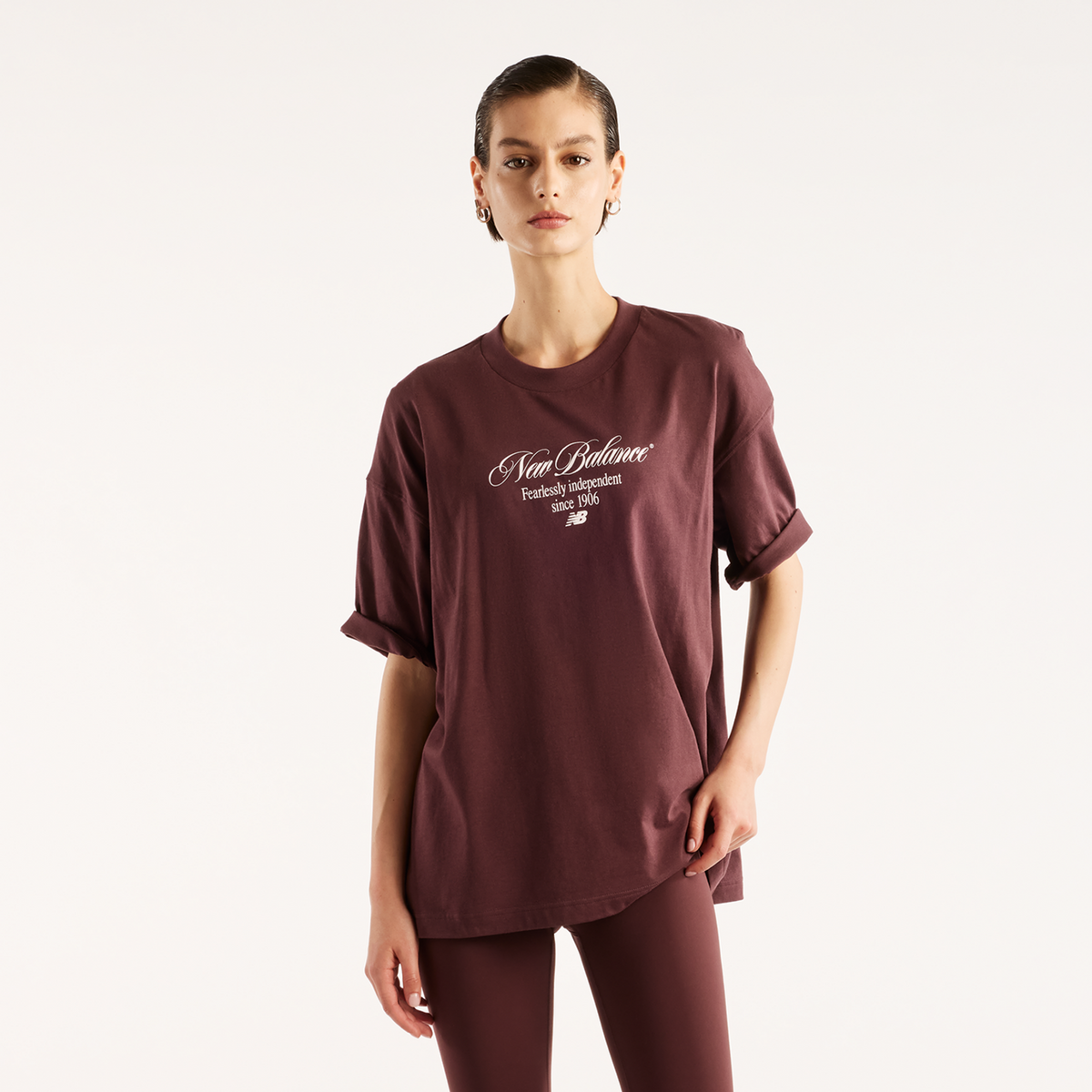 New Balance W Pressed Flowers Memories Oversized T-Shirt in ROT