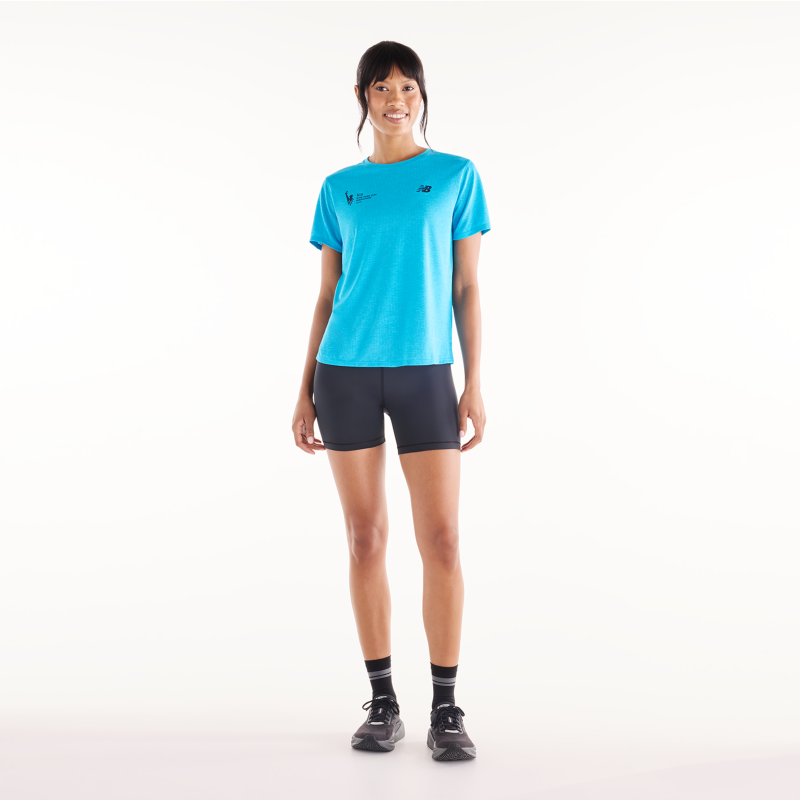 New Balance W NYC Marathon Athletics T-Shirt in BLAU