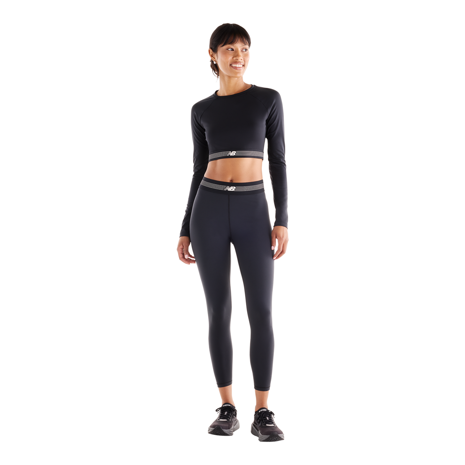 New Balance W AC Fitted Long Sleeve in SCHWARZ
