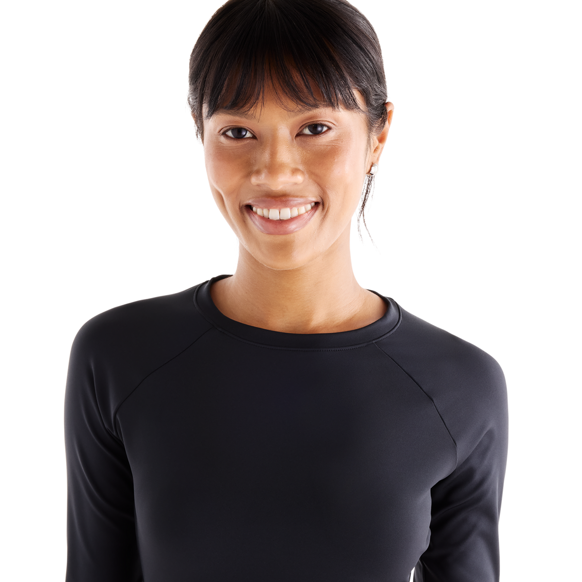 New Balance W AC Fitted Long Sleeve in SCHWARZ