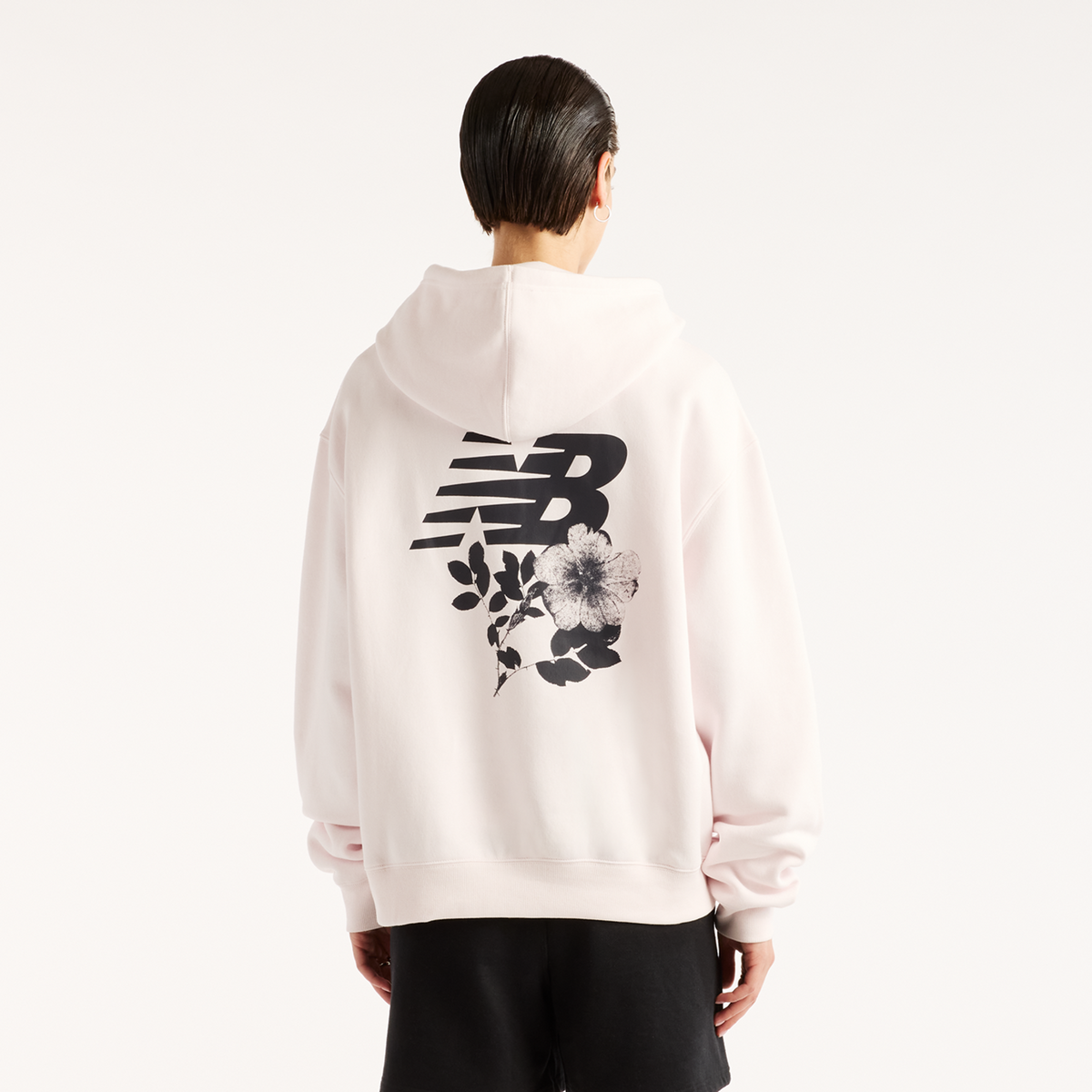 New Balance W Pressed Flowers Hoodie in PINK