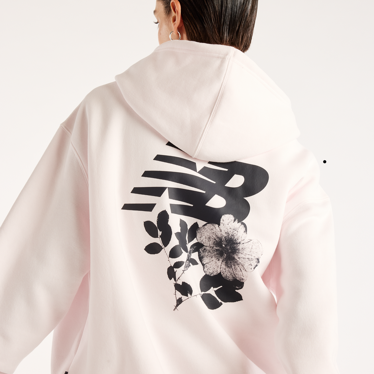 New Balance W Pressed Flowers Hoodie in PINK