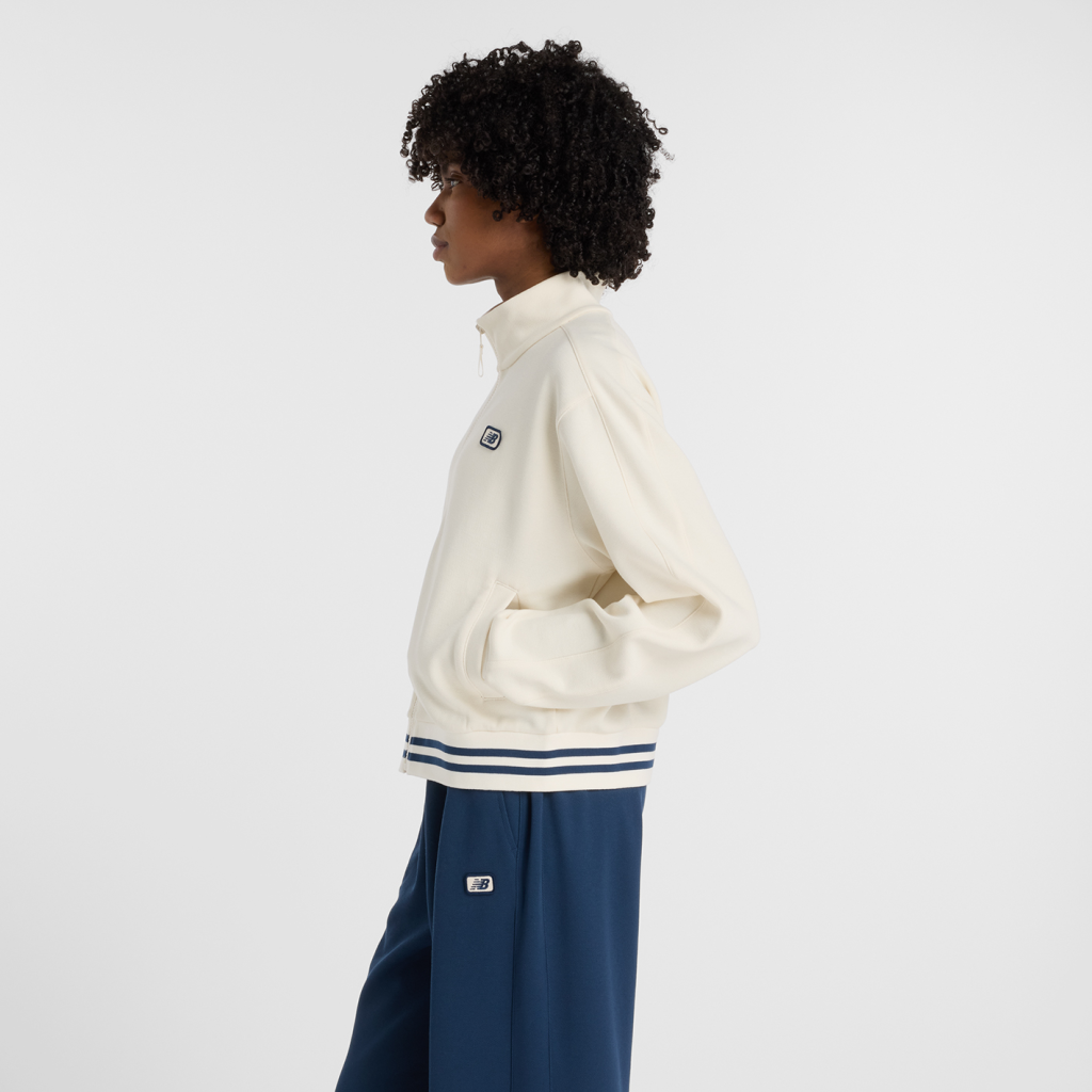 New Balance W Post Season Pique Track Jacket in GRAU