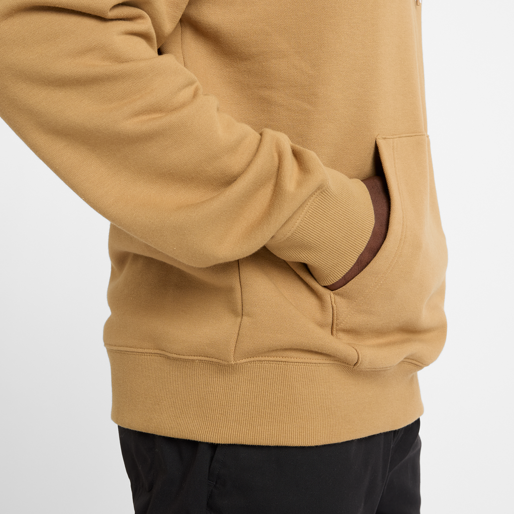 New Balance Sport Essentials Stacked Logo French Terry Hoodie in BRAUN