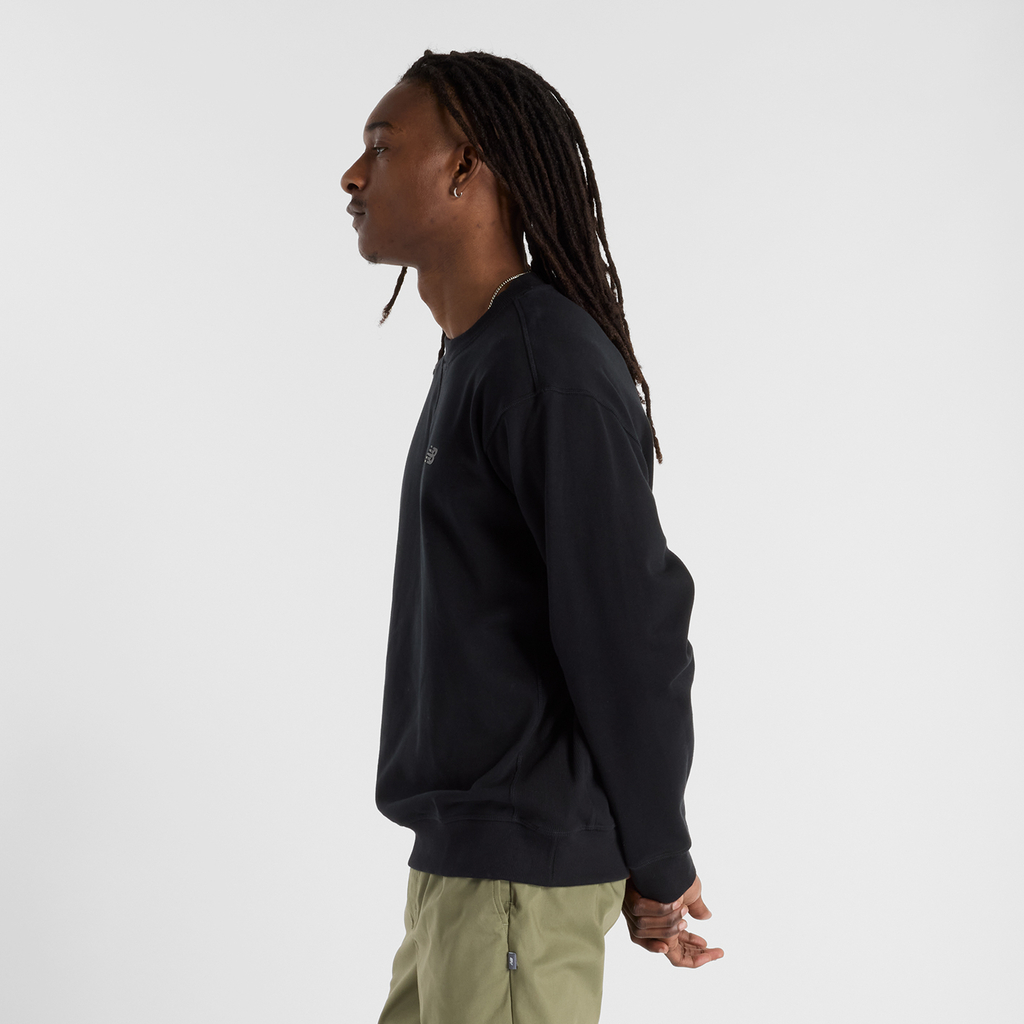 New Balance Numeric French Terry Crew in SCHWARZ