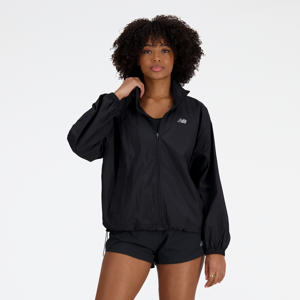 New Balance W NB Athletics Woven Jacket in SCHWARZ