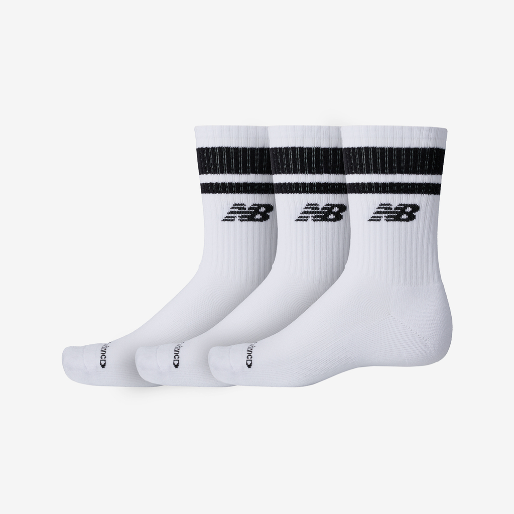 New Balance Everyday Stripe Midcalf 3 Pack in WEISS