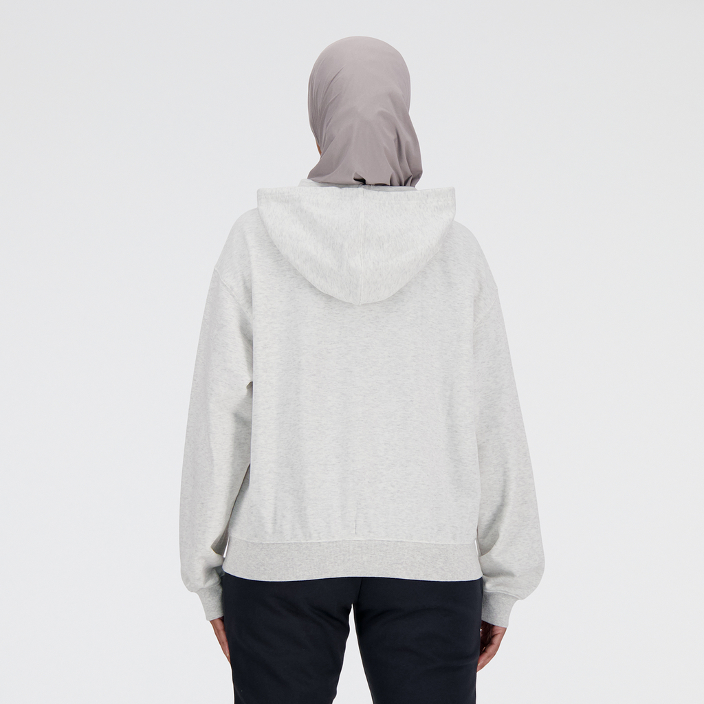 New Balance W Sport Essentials French Terry Stacked Logo Hoodie in GRAU