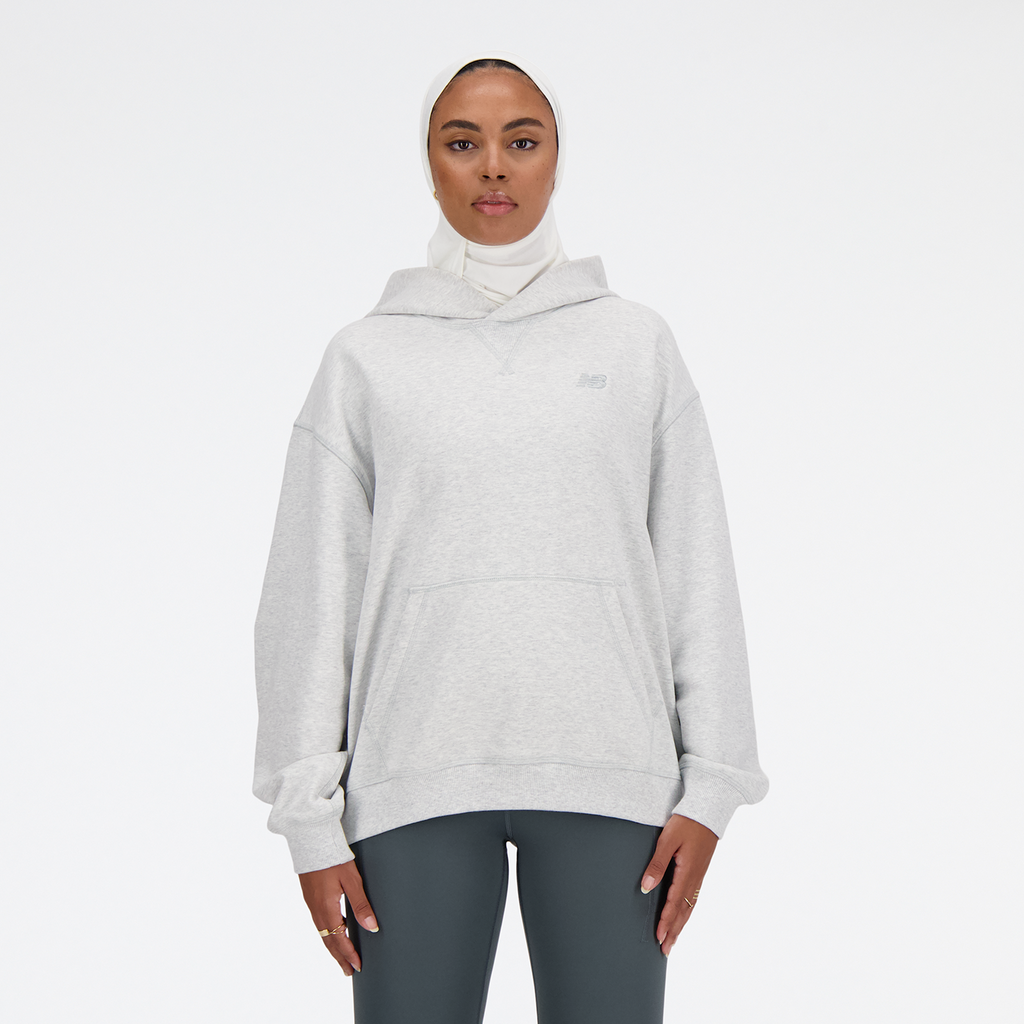 New Balance W NB Athletics French Terry Hoodie in GRAU