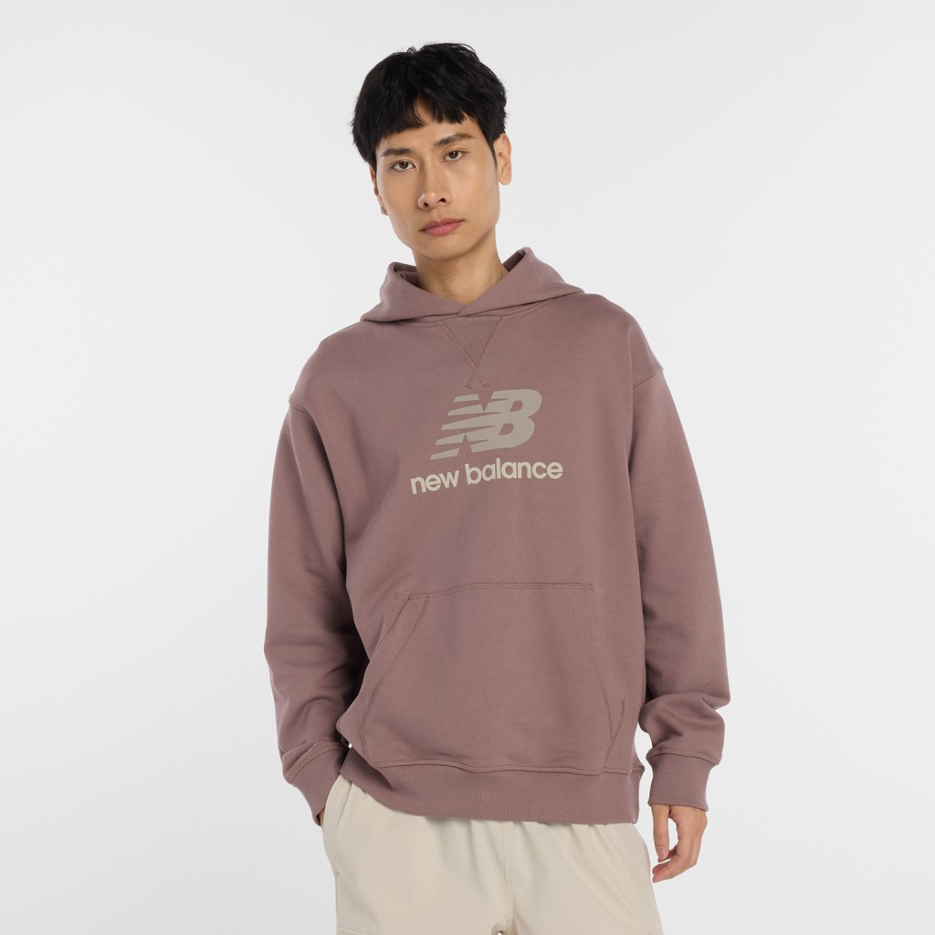 New Balance Athletics French Terry Logo Hoodie in BRAUN