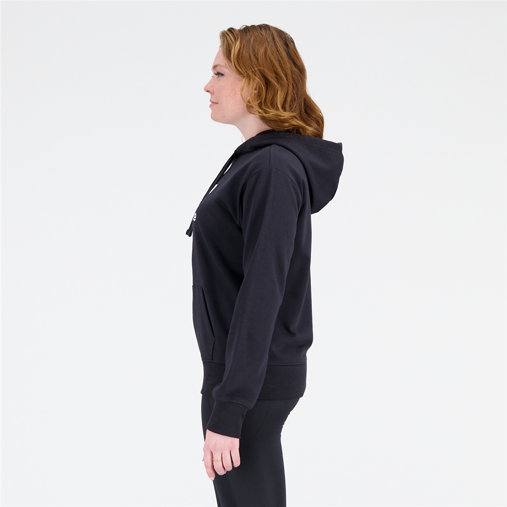 New Balance W Essentials Stacked Logo Hoodie in SCHWARZ