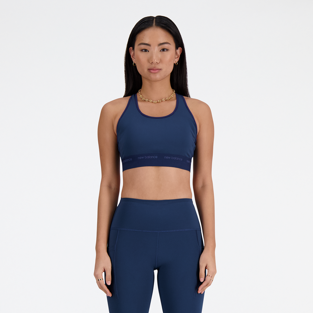 New Balance W Medium Support Sleek Pace Bra in BLAU