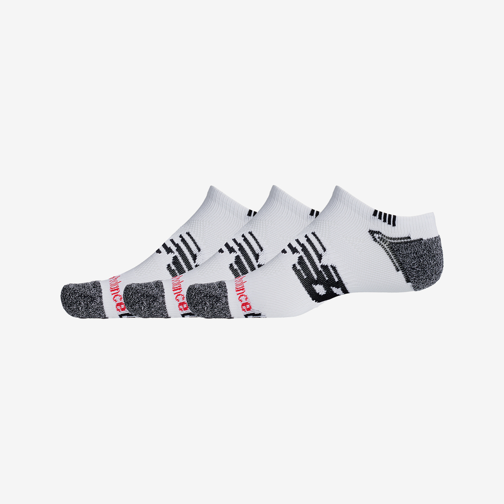 New Balance No Show Run Socks 3 Pack in WEISS
