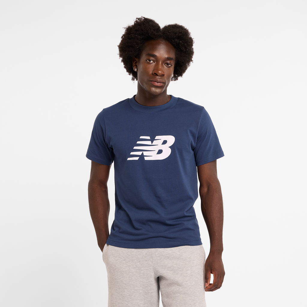 New Balance Sport Jersey Logo T-Shirt in BLAU