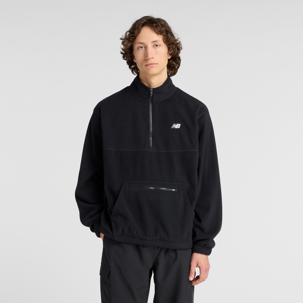New Balance Polar Fleece 1/2 Zip in SCHWARZ