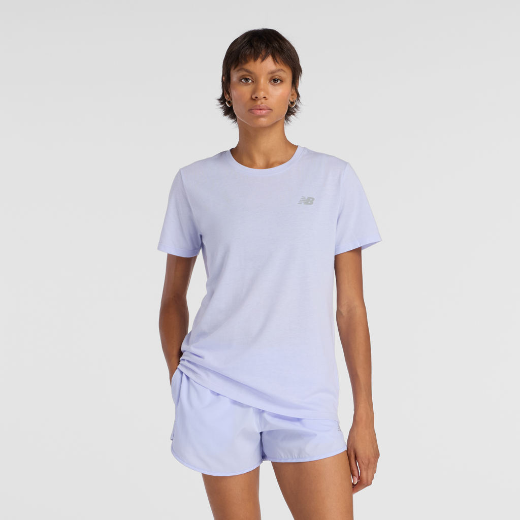 New Balance W Sport Essentials Heathertech T-Shirt in VIOLETT
