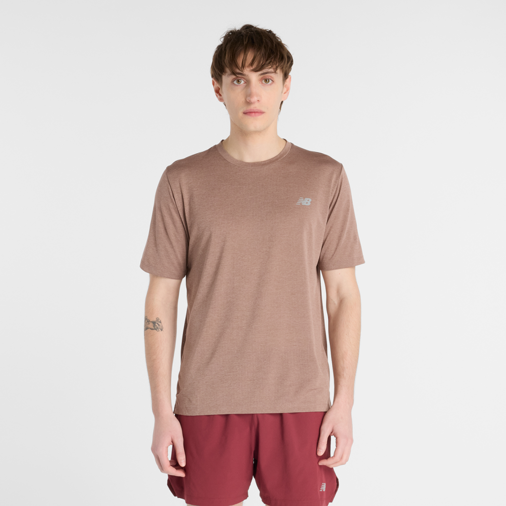 New Balance NB Athletics Run T-Shirt in BRAUN