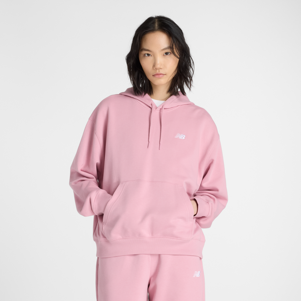 New Balance W Sport Essentials French Terry Small Logo Hoodie in ROT