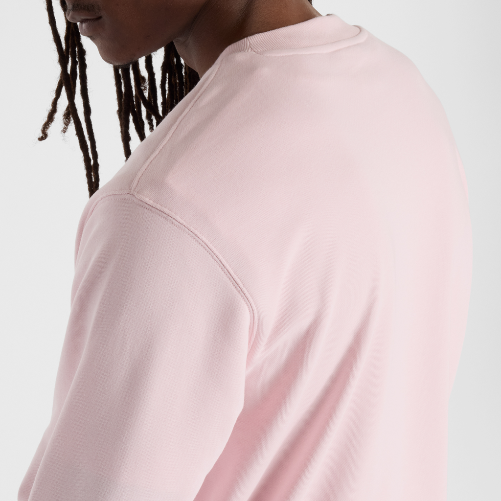 New Balance Sport Essentials Small Logo French Terry Crew in PINK