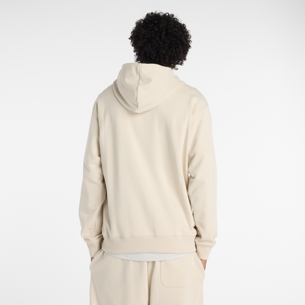 New Balance Sport Essentials Small Logo French Terry Hoodie in BEIGE