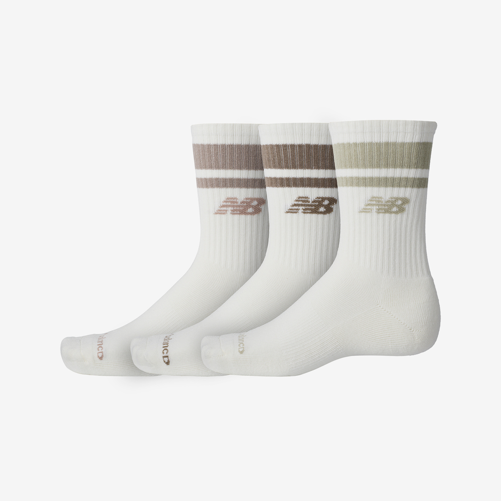 New Balance Everyday Stripe Midcalf 3 Pack in WEISS