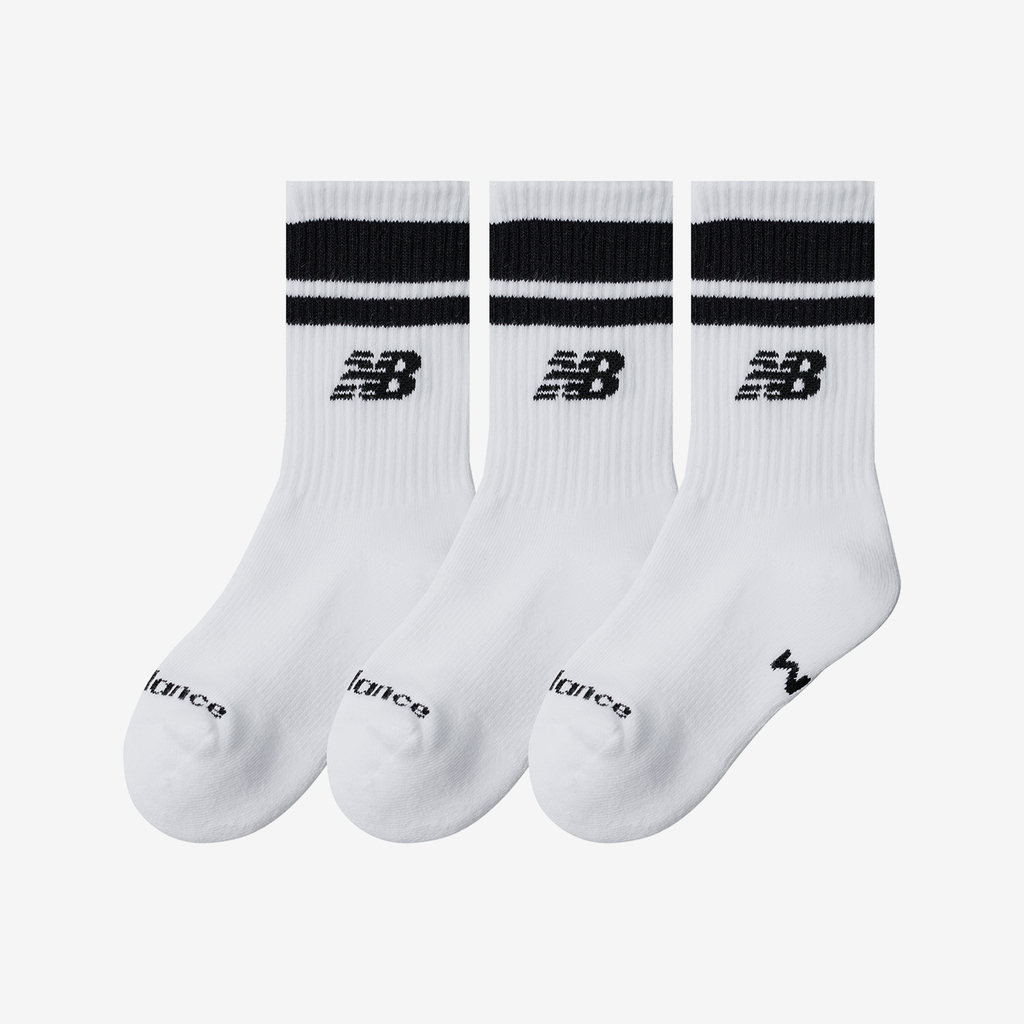 New Balance Kids Everyday Stripe Midcalf 3 Pack in WEISS