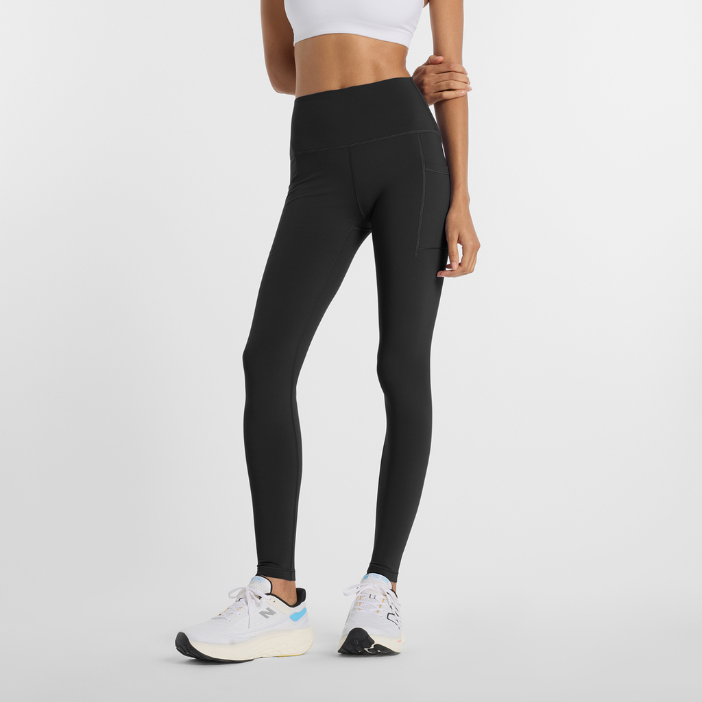 New Balance W NB Sleek Pocket High Rise Legging 27" in SCHWARZ