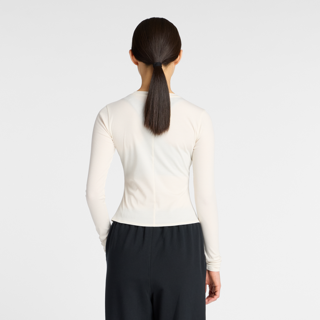 New Balance W Micro-Rib Long Sleeve in GRAU