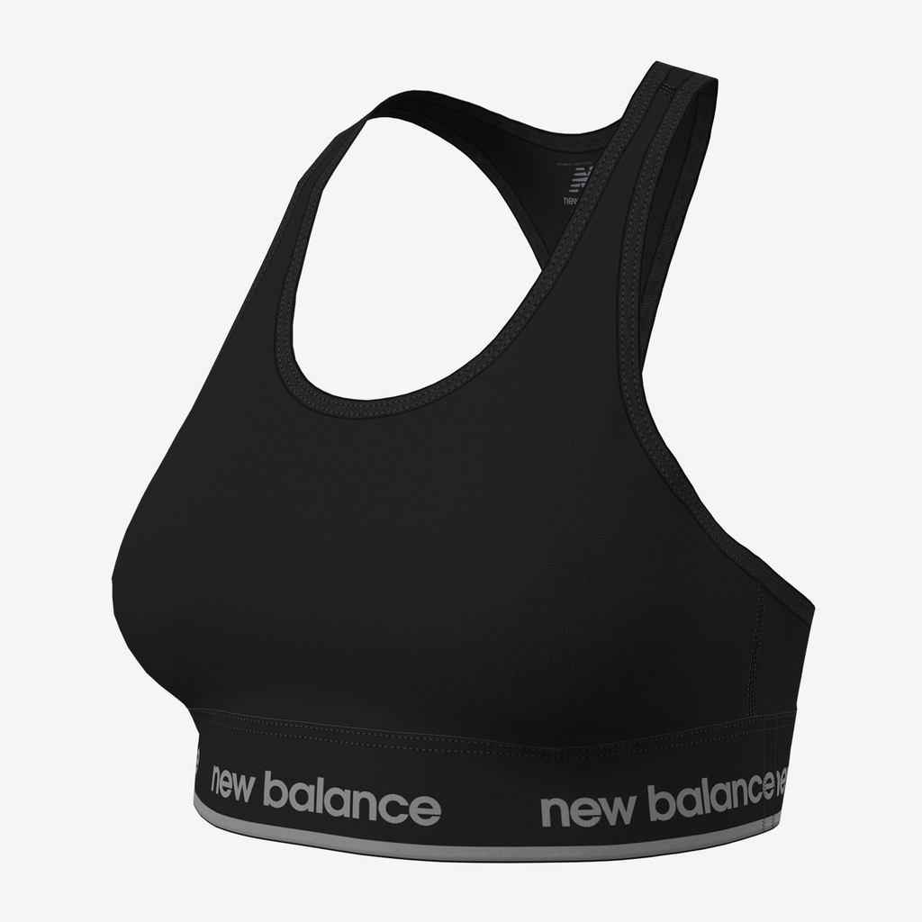 New Balance W Medium Support Sleek Pace Bra in SCHWARZ