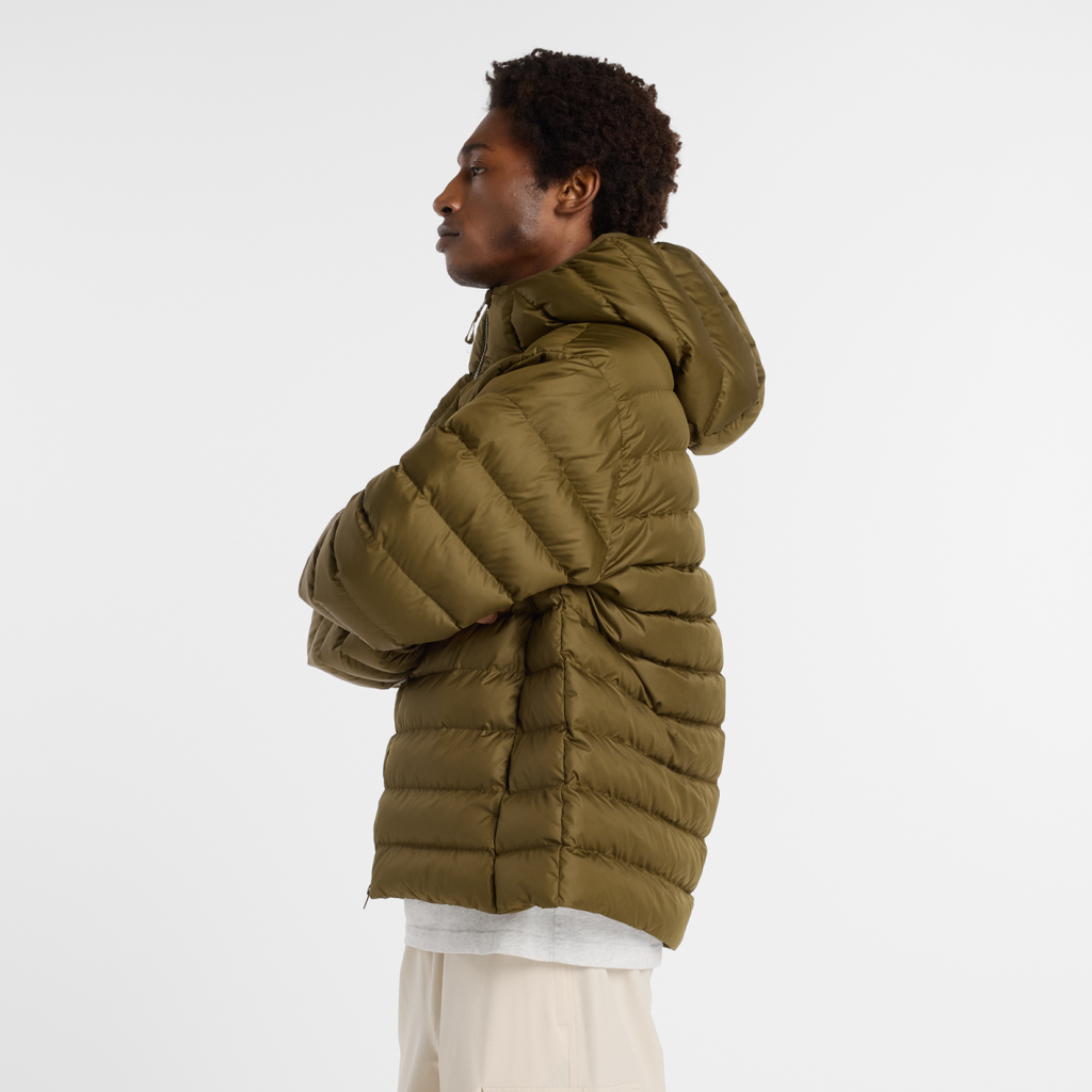 New Balance Hooded Puffer Jacket in GRÜN