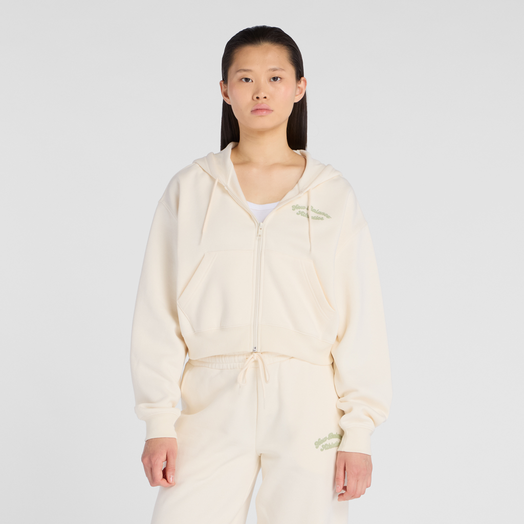 New Balance W Linear Heritage Fleece Full Zip in GRAU