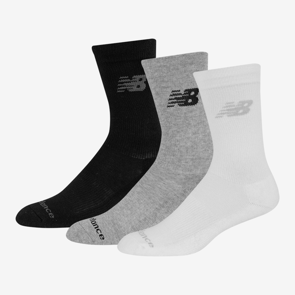 New Balance NB PF Cotton Cushioned Crew Socks 3 Pair in WEISS