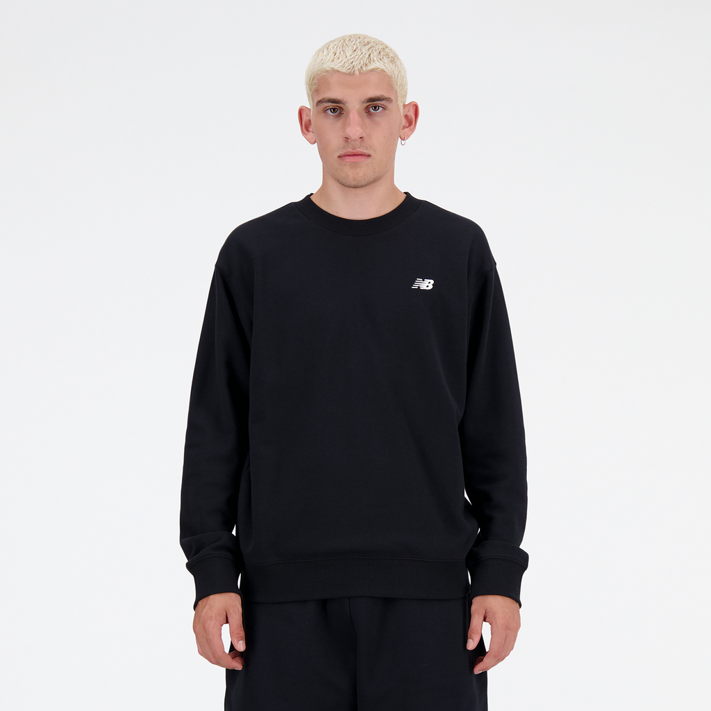 New Balance Sport Essentials Small Logo French Terry Crew in SCHWARZ