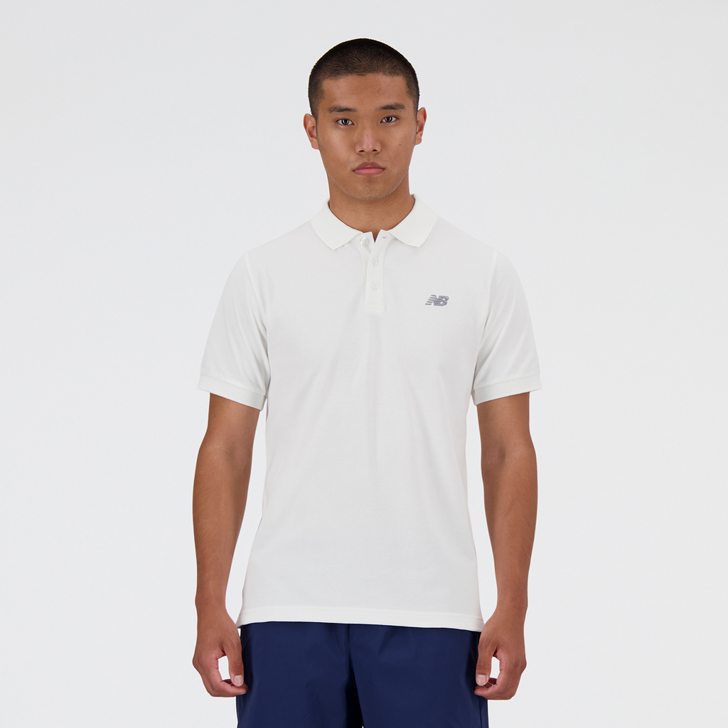 New Balance Cotton Polo in WEISS
