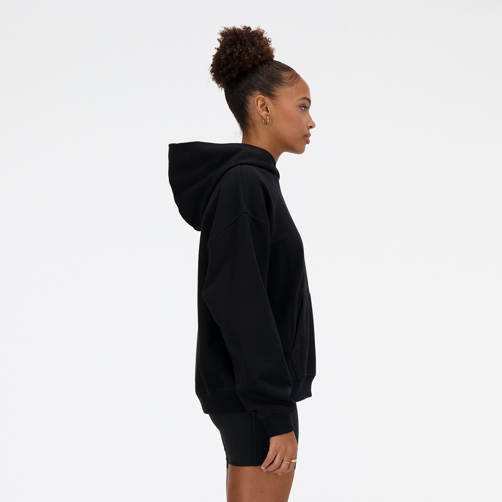 New Balance W NB Athletics French Terry Hoodie in SCHWARZ