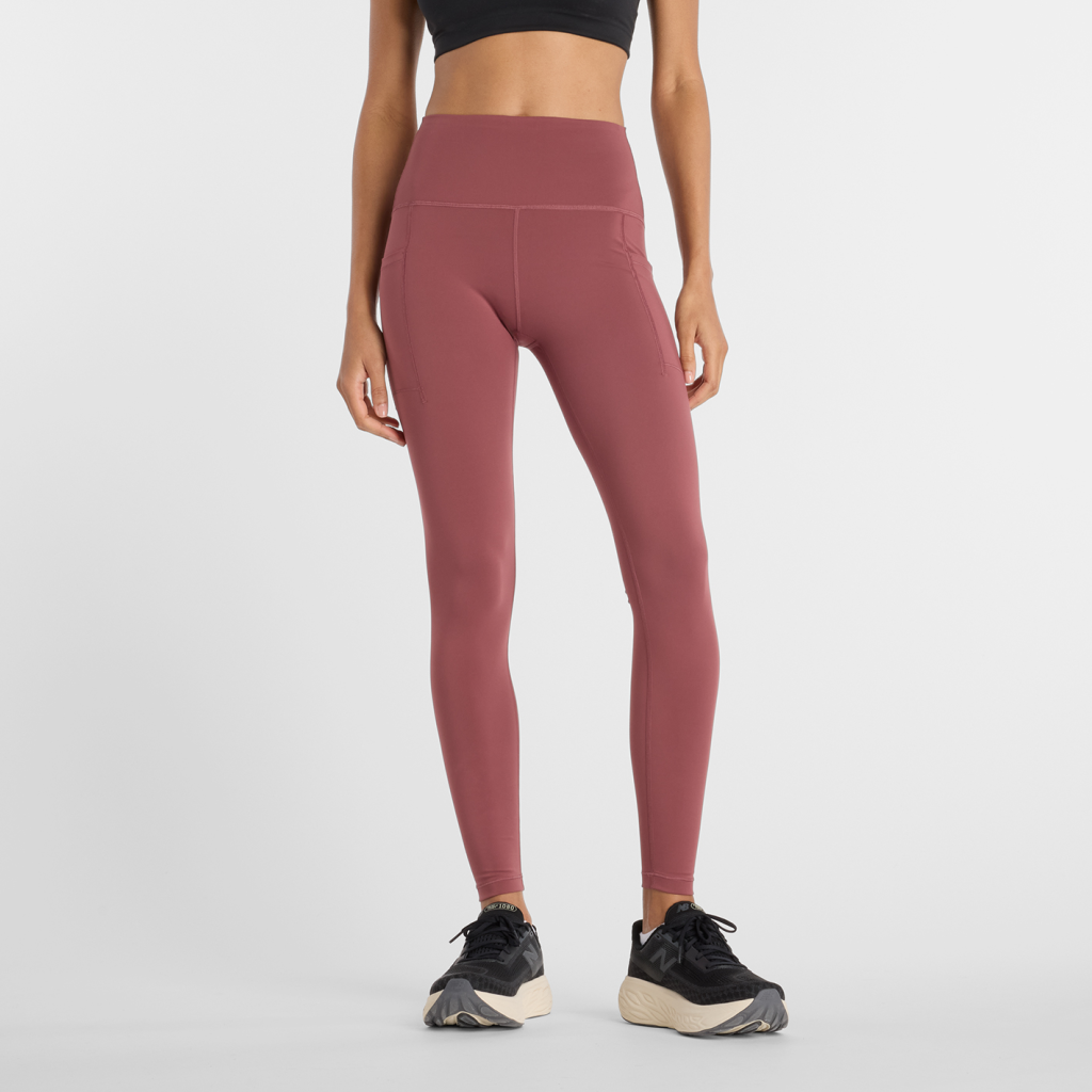 New Balance W NB Sleek Pocket High Rise Legging 27" in ROT