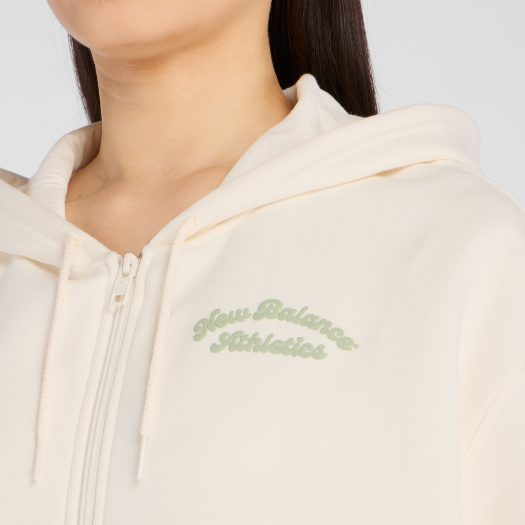 New Balance W Linear Heritage Fleece Full Zip in GRAU