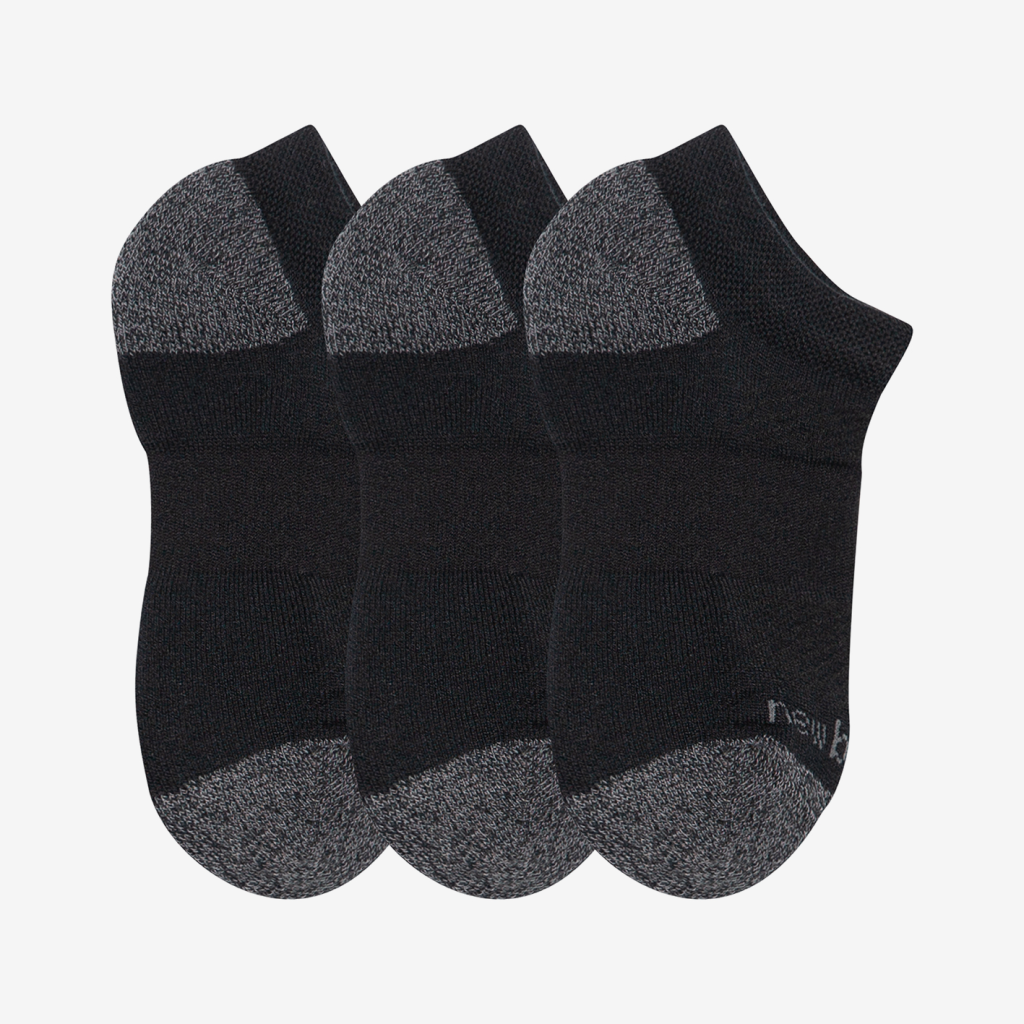 New Balance Youth Active No Show Socks 3 Pack in SCHWARZ