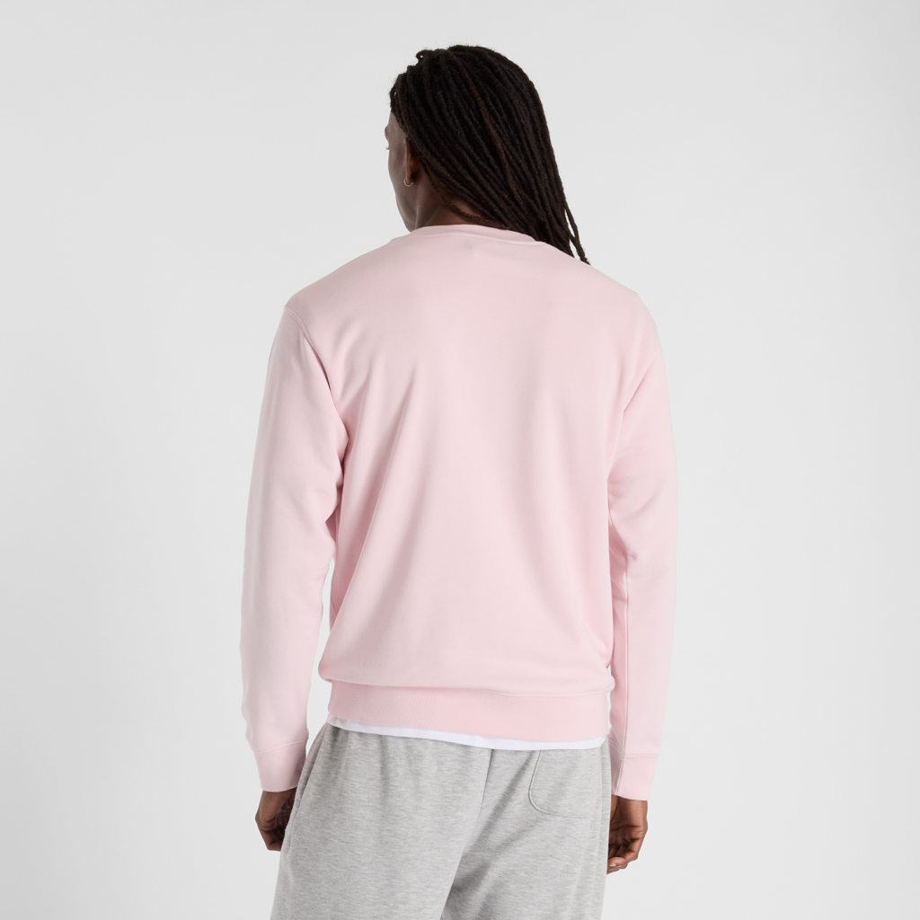 New Balance Sport Essentials Small Logo French Terry Crew in PINK