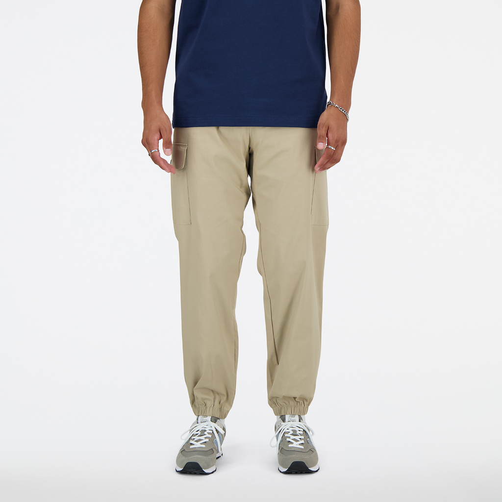 New Balance Twill Cargo Jogger in BEIGE
