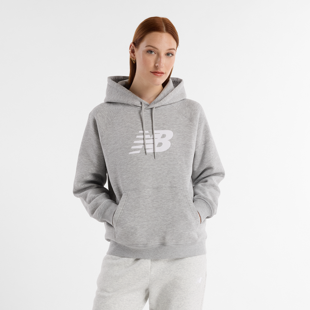 New Balance W Sport Fleece Logo Hoodie in GRAU