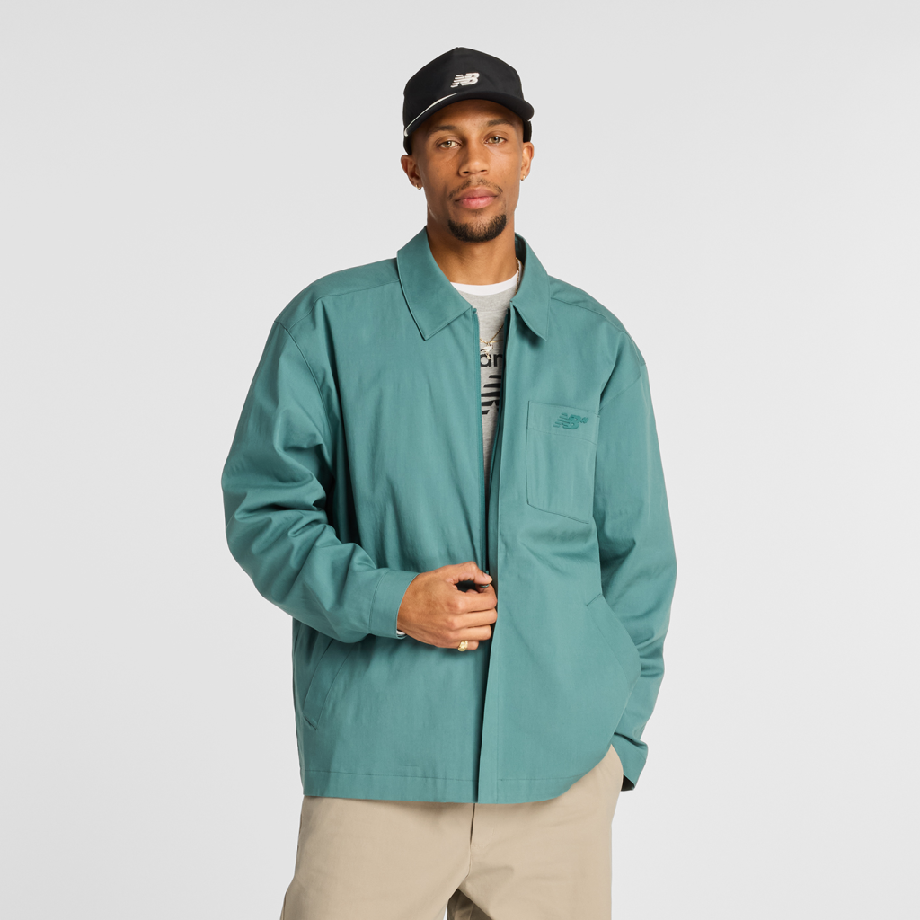 New Balance Numeric Coaches Twill Jacket in GRÜN