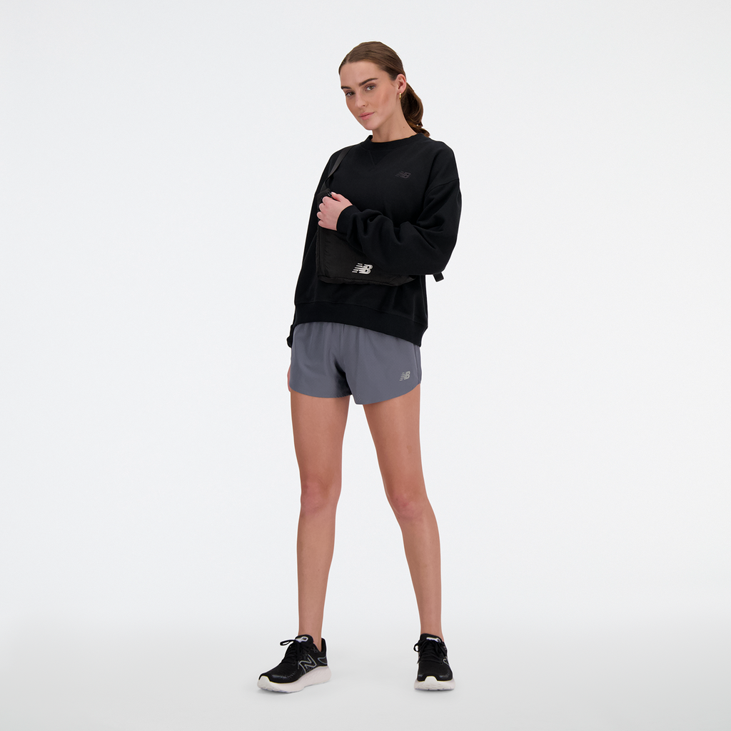 New Balance W NB Athletics French Terry Crew in SCHWARZ