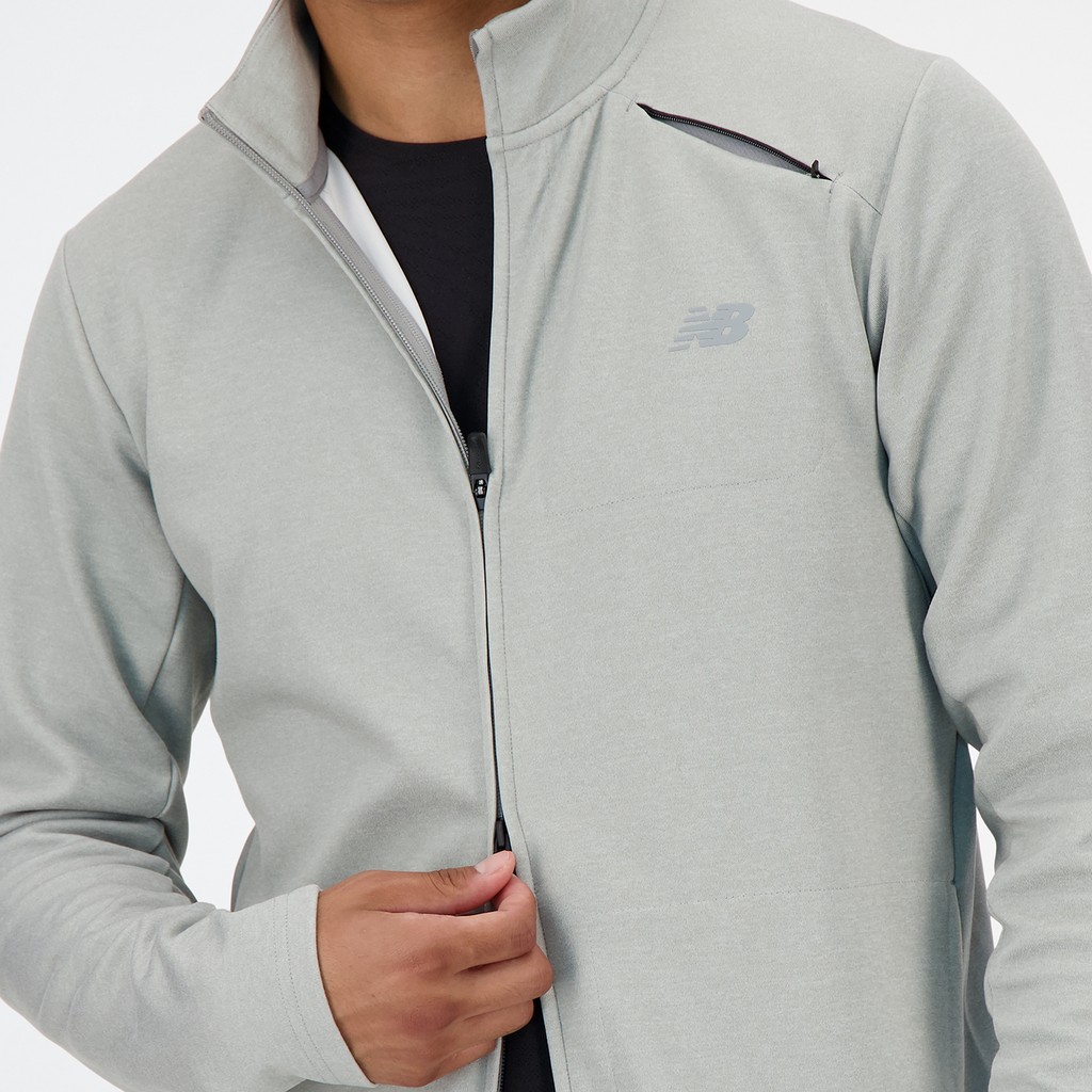 New Balance Tech Knit Full Zip in GRAU